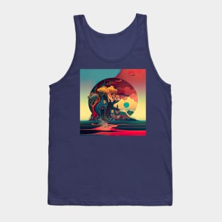 Colorful Landscape Design Tank Top